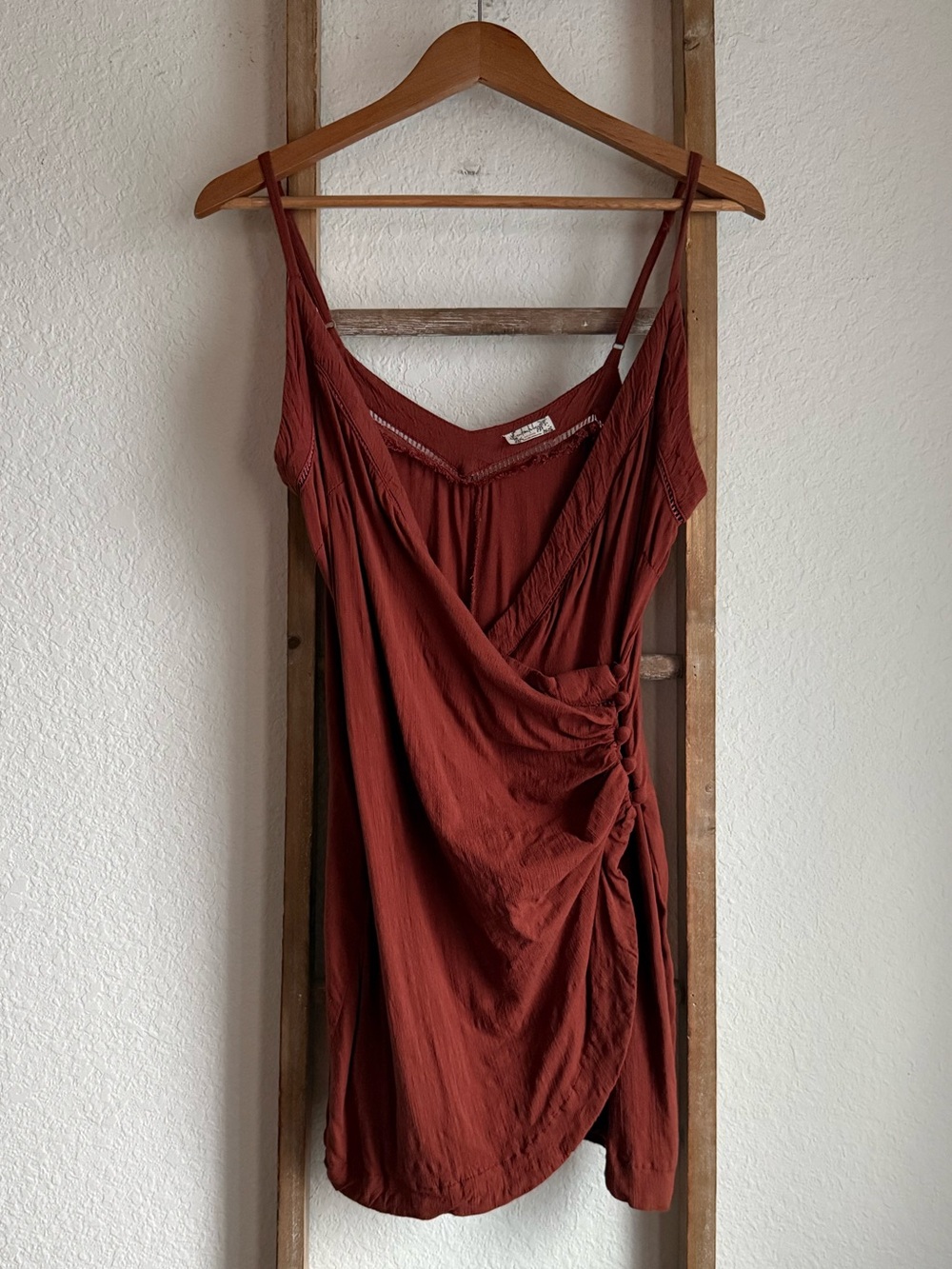 Free People Dylan Rust Wrap Mini Dress Sz: Small